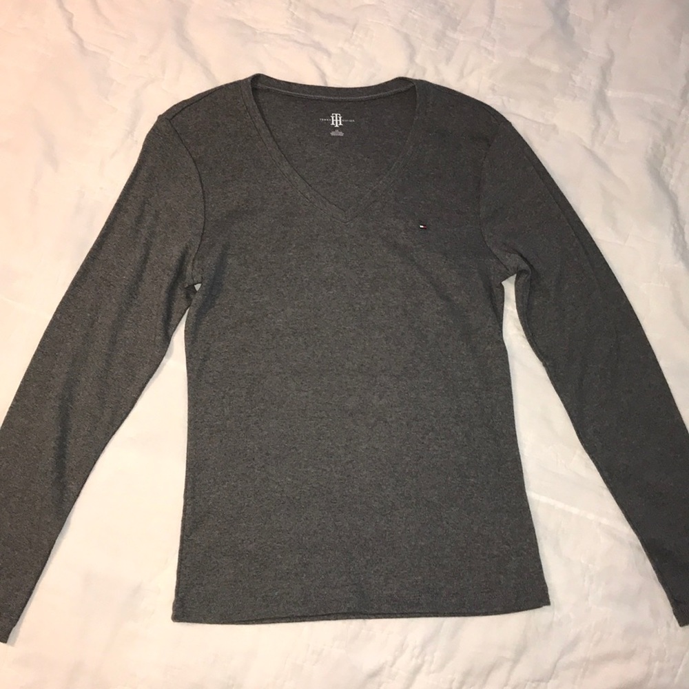 Dark Grey Tommy Hilfiger Long Sleeve Tee